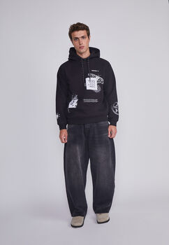 Jeans Hombre Super Baggy Negro Sioux